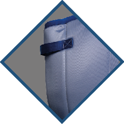 Imbracatura professionale Art. 65.22 con supporto capo e cervicale, portata 210 kg, tessuto poliestere e imbottiture morbide, compatibile Castagner.