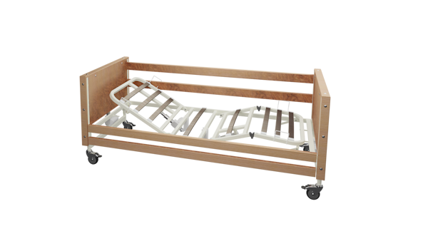Letto elettrico per lungodegenza 99.18 EAVE TR con sponde in legno massello e funzione Trendelenburg